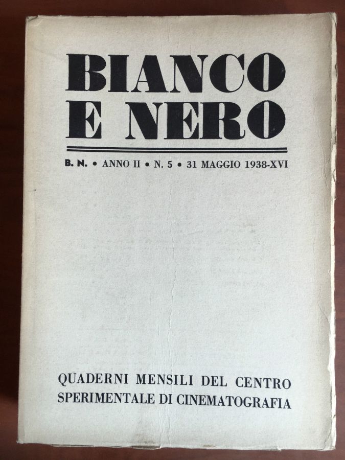 BIANCO E NERO magazine side cover May 1938