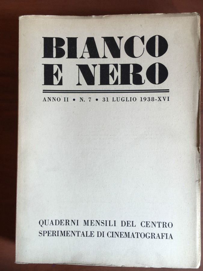 BIANCO E NERO magazine side cover July 1938