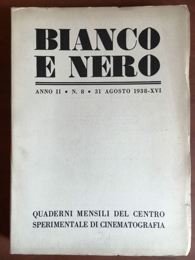 BIANCO E NERO magazine side cover August 1938