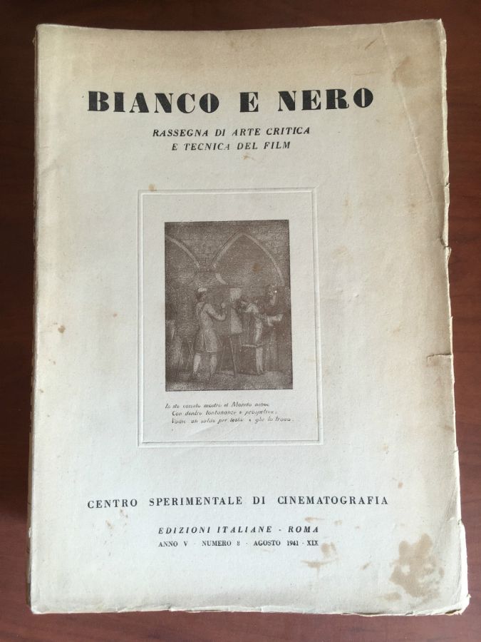 BIANCO E NERO magazine side cover August 1941