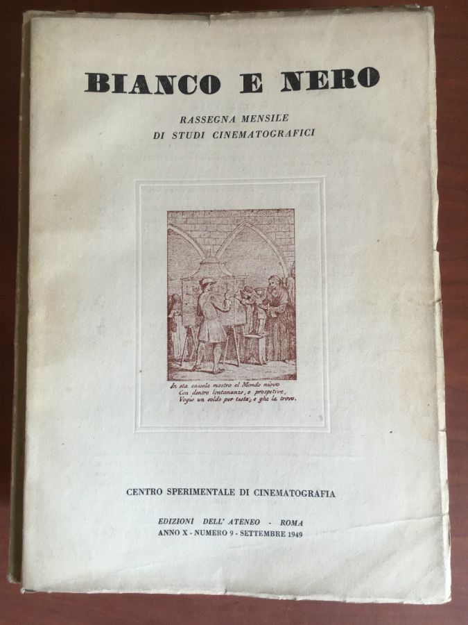 BIANCO E NERO magazine side cover September 1949