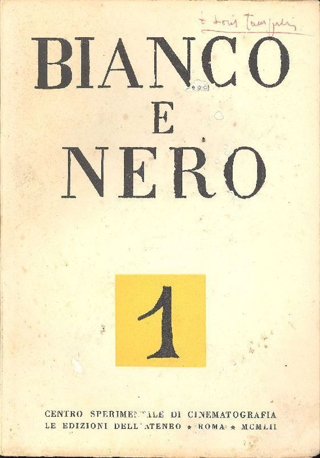 BIANCO E NERO magazine side cover January 1952