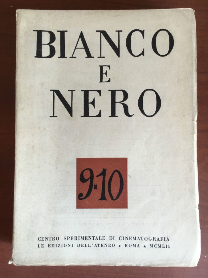 BIANCO E NERO magazine side cover September/October 1952