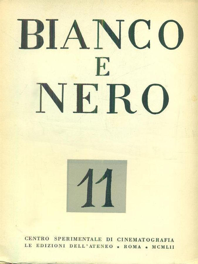 BIANCO E NERO magazine side cover November 1952