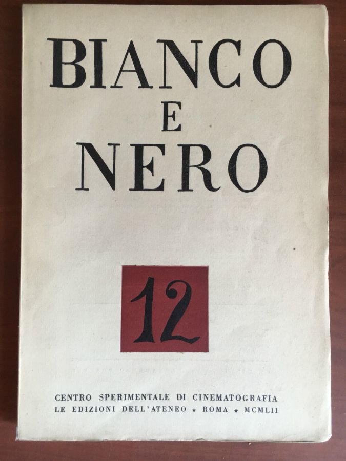 BIANCO E NERO magazine side cover December 1952