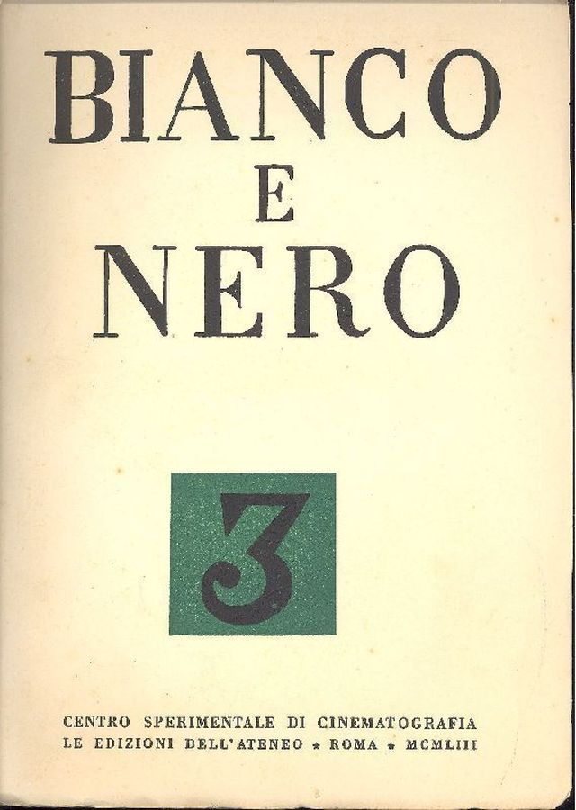 BIANCO E NERO magazine side cover Issue 3 March 1953