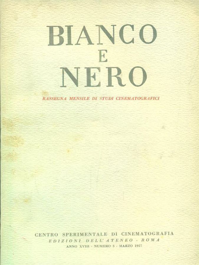 BIANCO E NERO magazine side cover March 1957