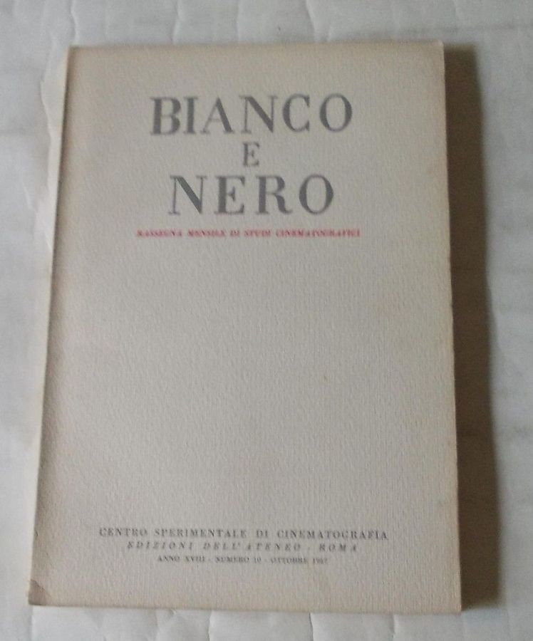 BIANCO E NERO magazine side cover October 1957