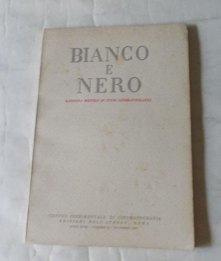 BIANCO E NERO magazine side cover December 1957