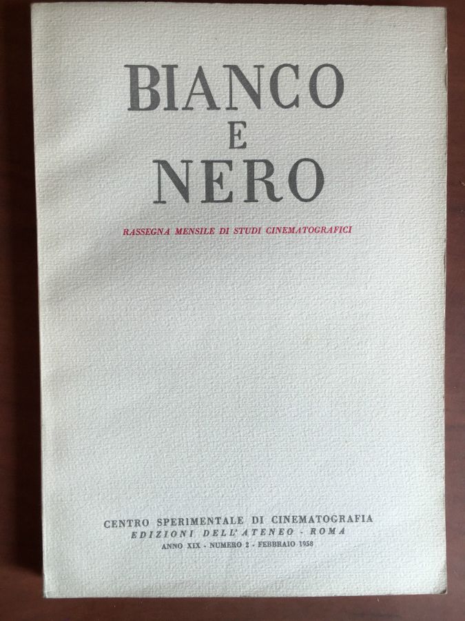 BIANCO E NERO magazine side cover February 1958