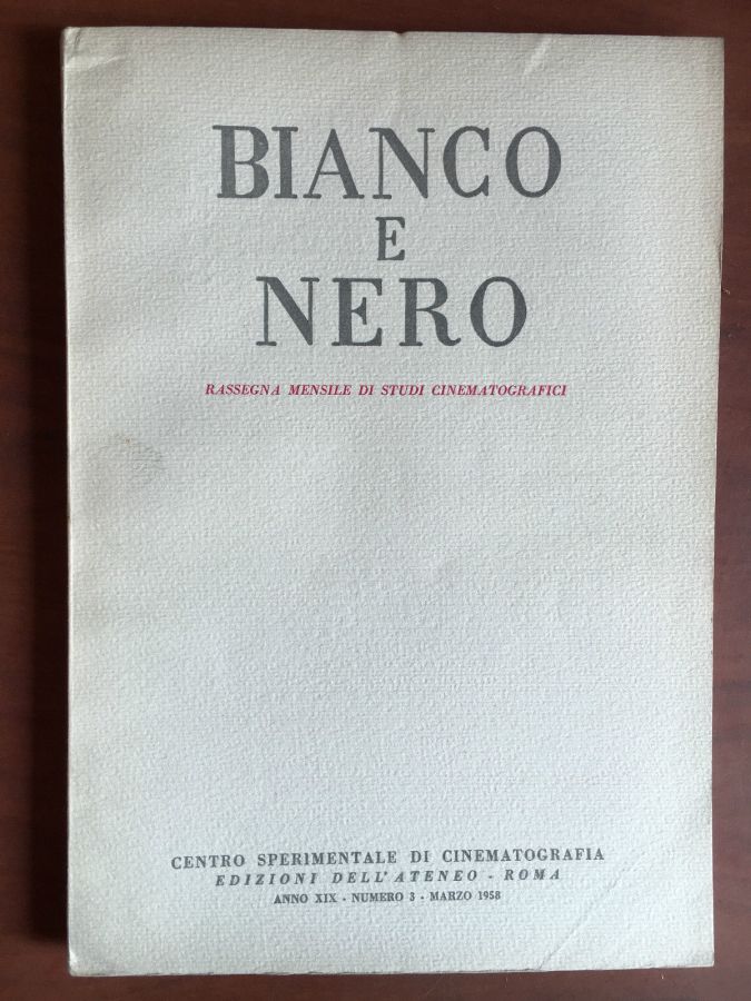 BIANCO E NERO magazine side cover March 1958