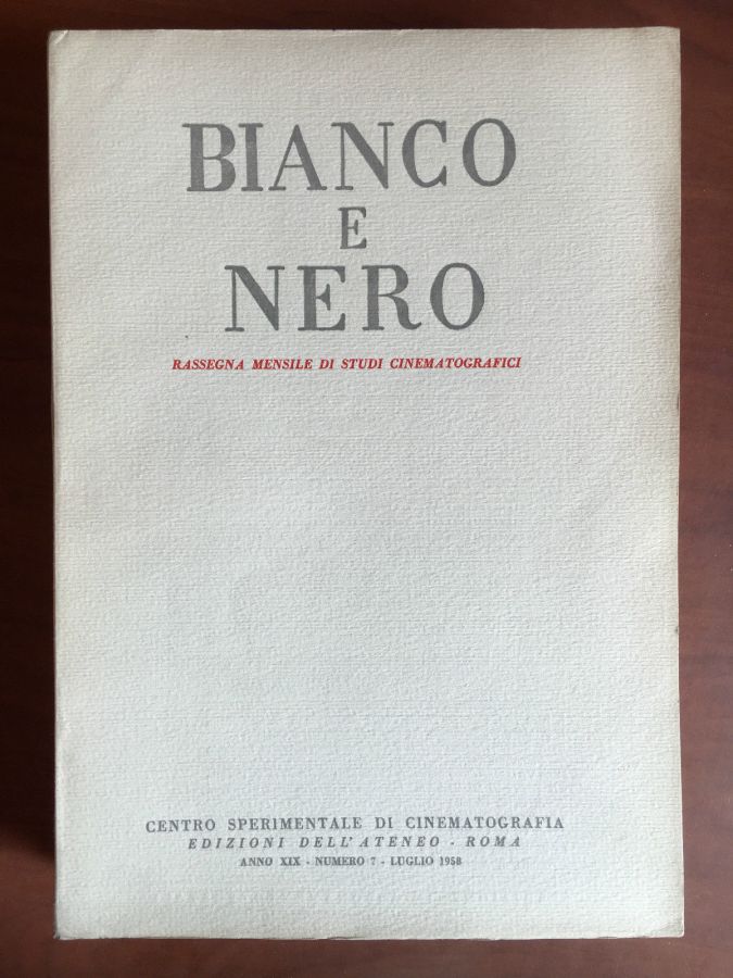 BIANCO E NERO magazine side cover July 1958
