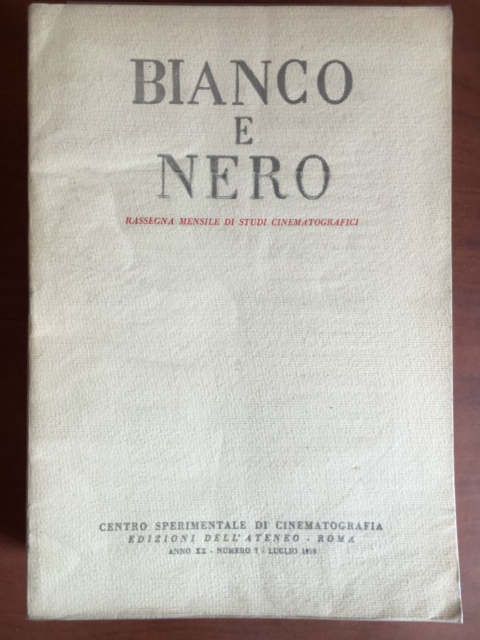 BIANCO E NERO magazine side cover July 1959
