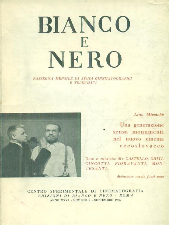 BIANCO E NERO magazine side cover September 1965