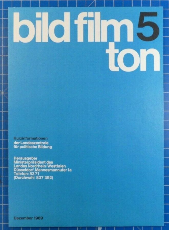 BILD FILM TON magazine side cover Issue 5  December 1969