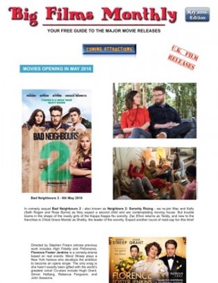 BIG FILMS MONTHLY magazine side cover  May 2016