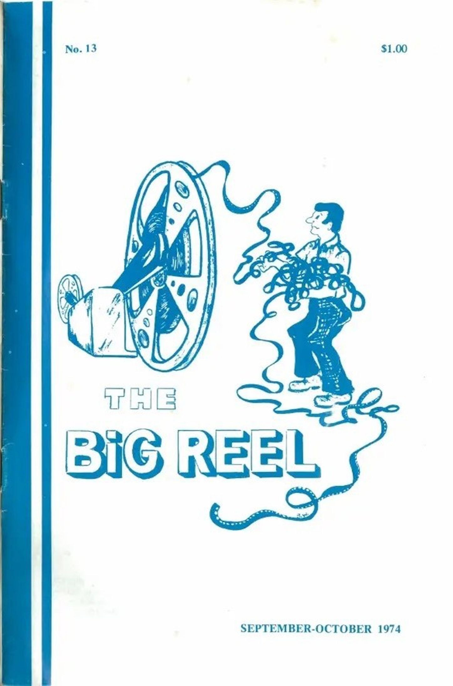 BIG REEL magazine side cover Issue 13  September/October 1974