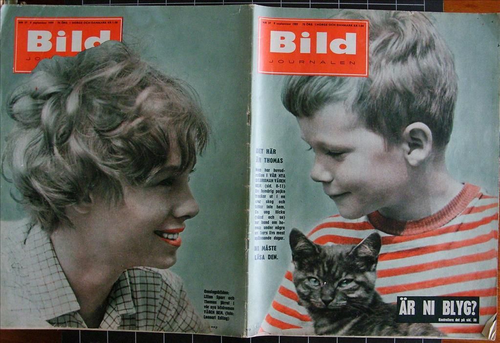 BILDJOURNALEN magazine side cover Issue 37  1959