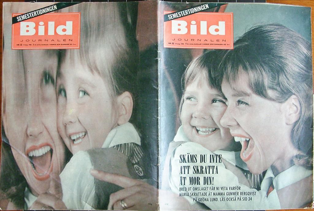 BILDJOURNALEN magazine side cover Issue 32  1962