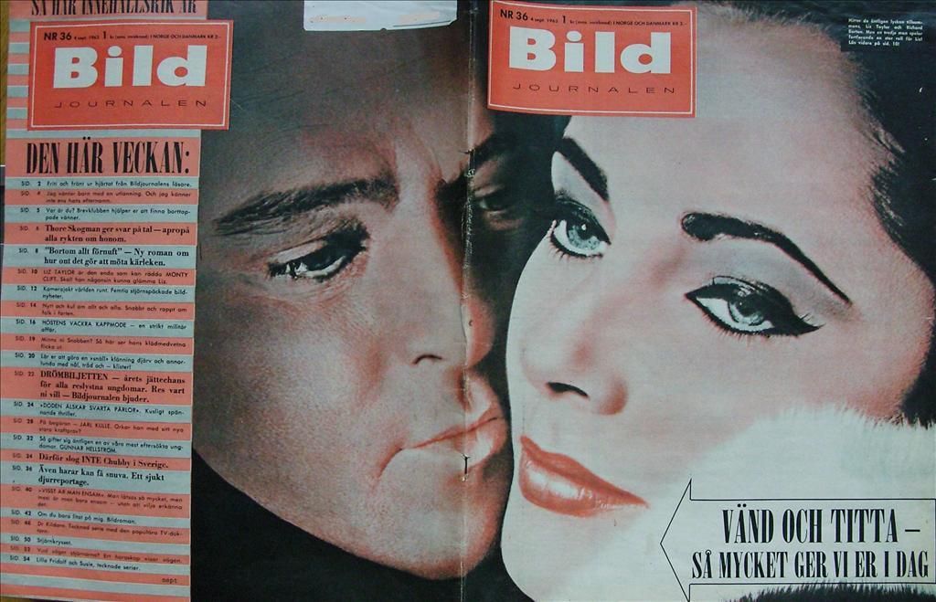 BILDJOURNALEN magazine side cover Issue 36  1963