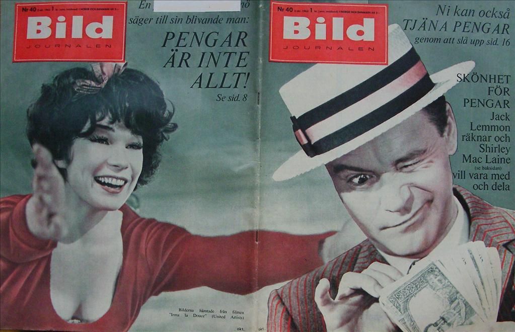 BILDJOURNALEN magazine side cover Issue 40  1963