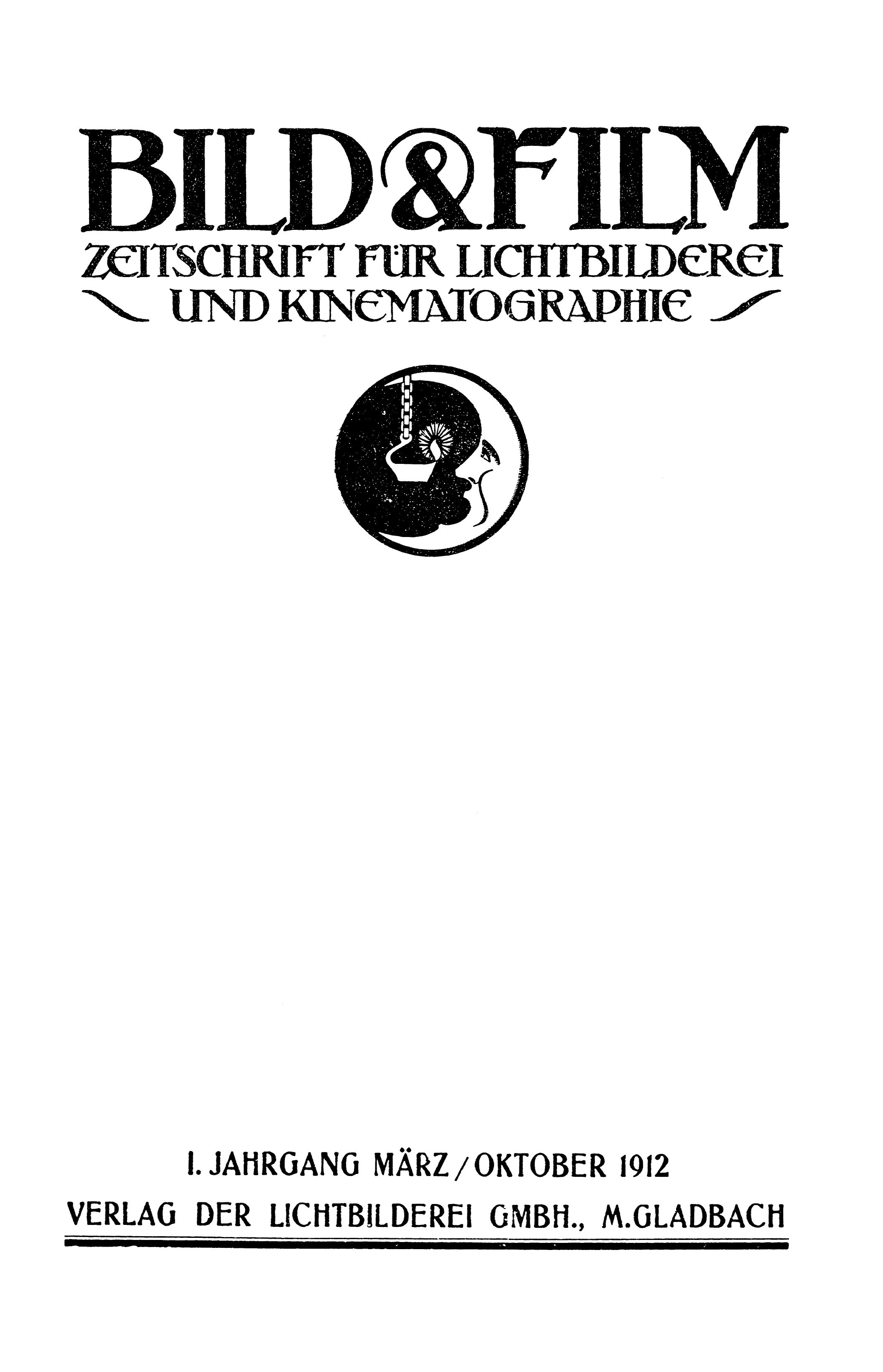 BILD UND FILM magazine side cover  October 1912