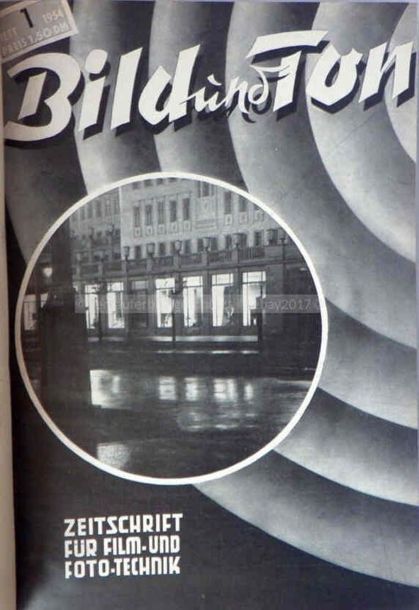 BILD UND TON magazine side cover Issue 1   1954
