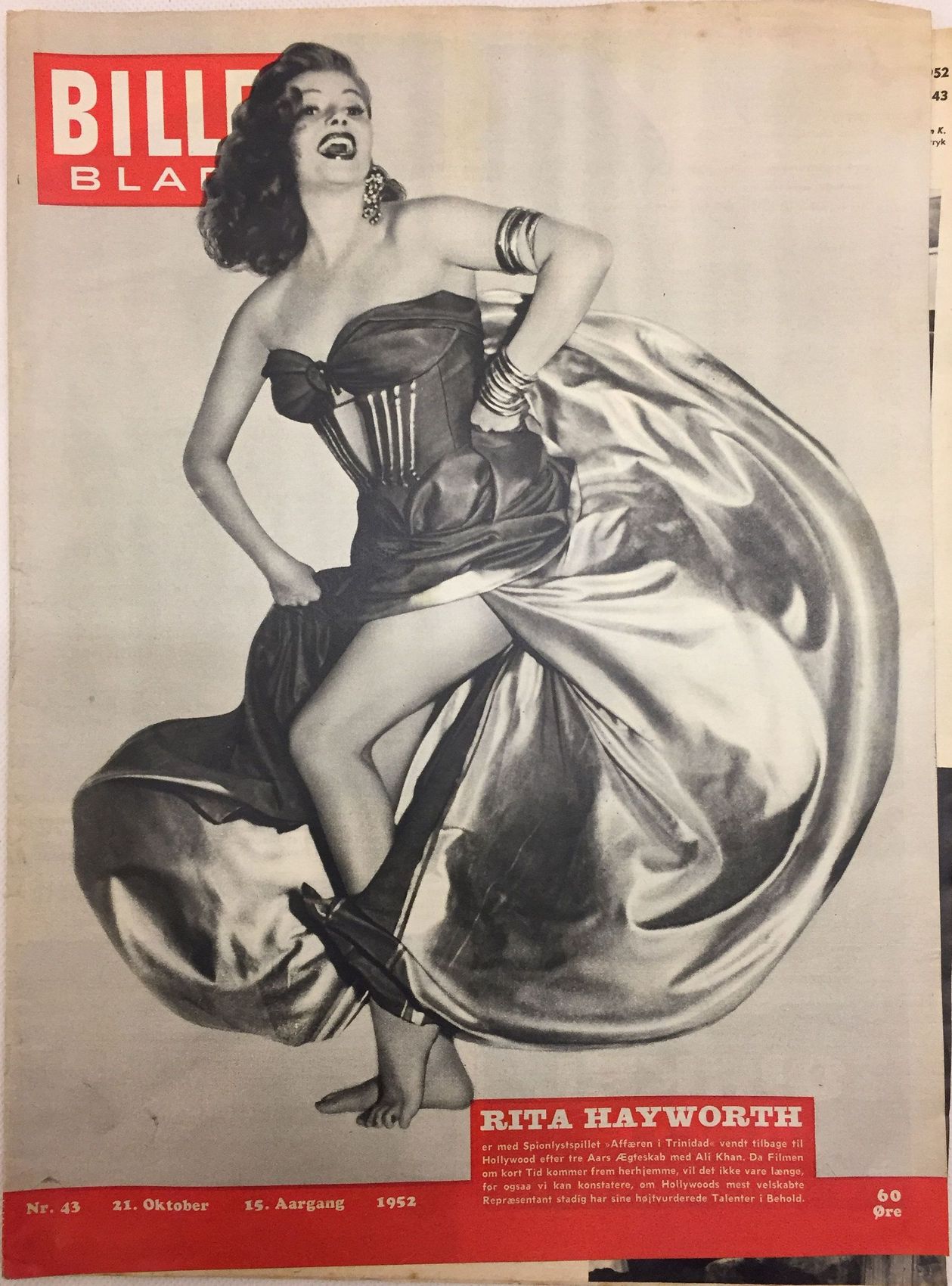 BILLED BLADET magazine side cover 21 October 1952