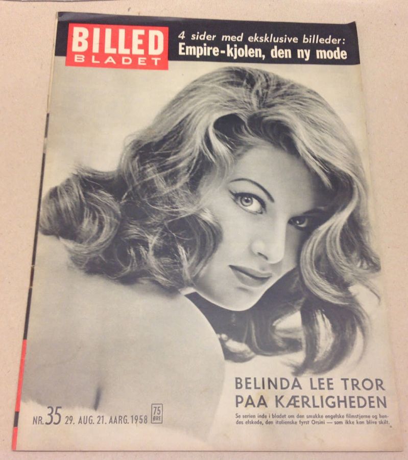 BILLED BLADET magazine side cover Issue 35 29 August 1958
