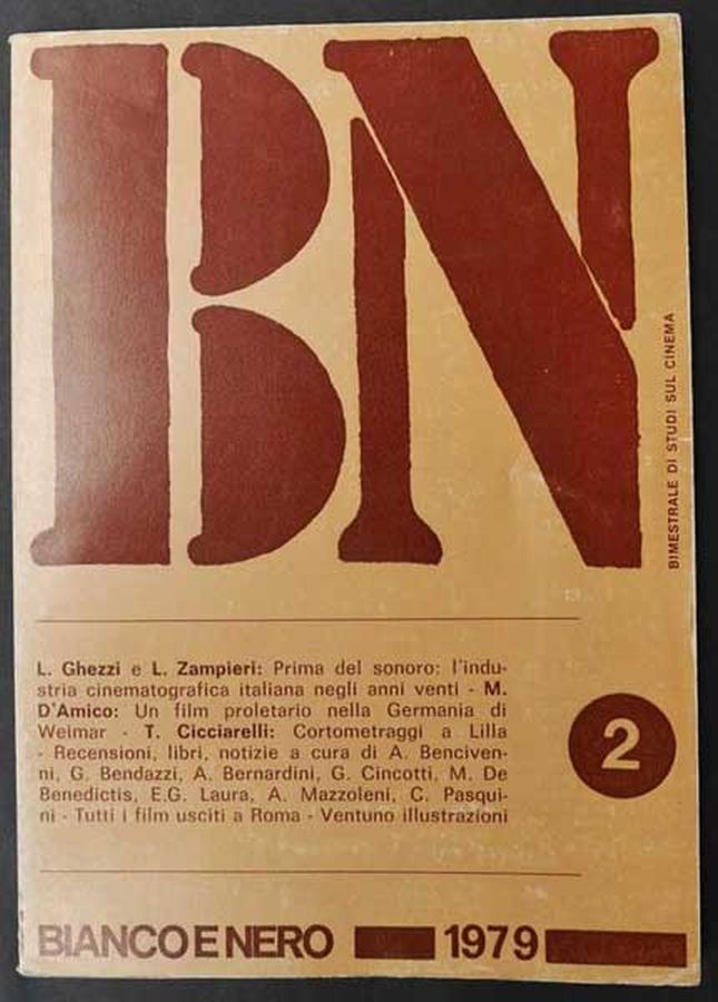 BIANCO E NERO magazine side cover Issue 2  March/April 1979