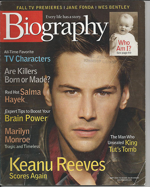 BIOGRAPHY magazine side cover  September 2000