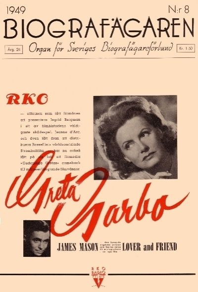 BIOGRAFAGAREN magazine side cover Issue 8  1949