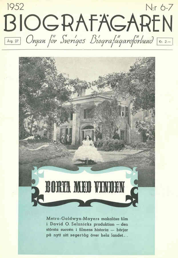 BIOGRAFAGAREN magazine side cover Issue 6-7  1952