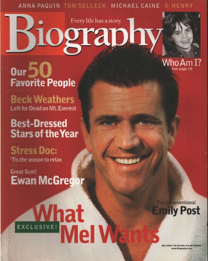 BIOGRAPHY magazine side cover December 2000