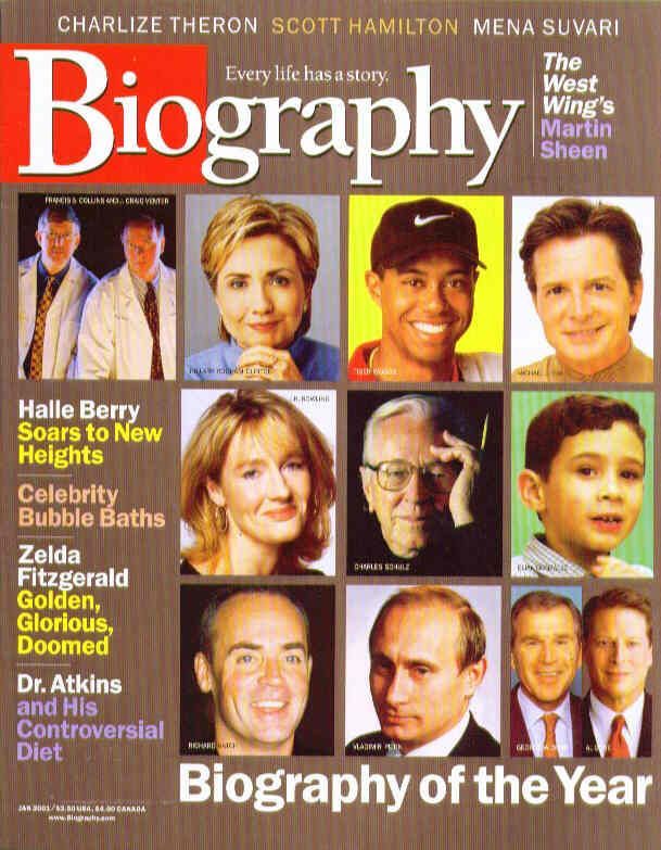 BIOGRAPHY magazine side cover January 2001