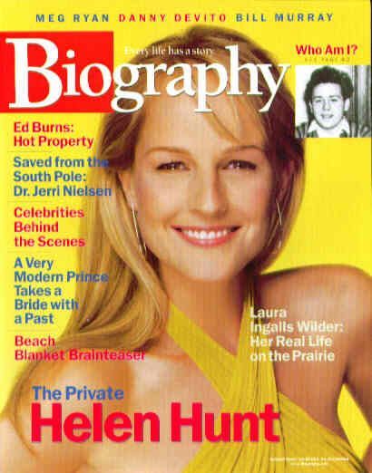 BIOGRAPHY magazine side cover August 2001