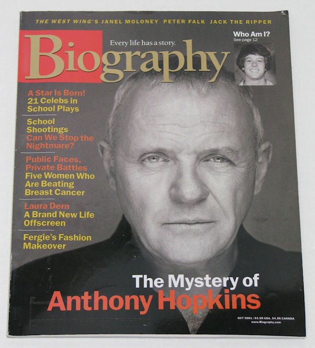 BIOGRAPHY magazine side cover October 2001