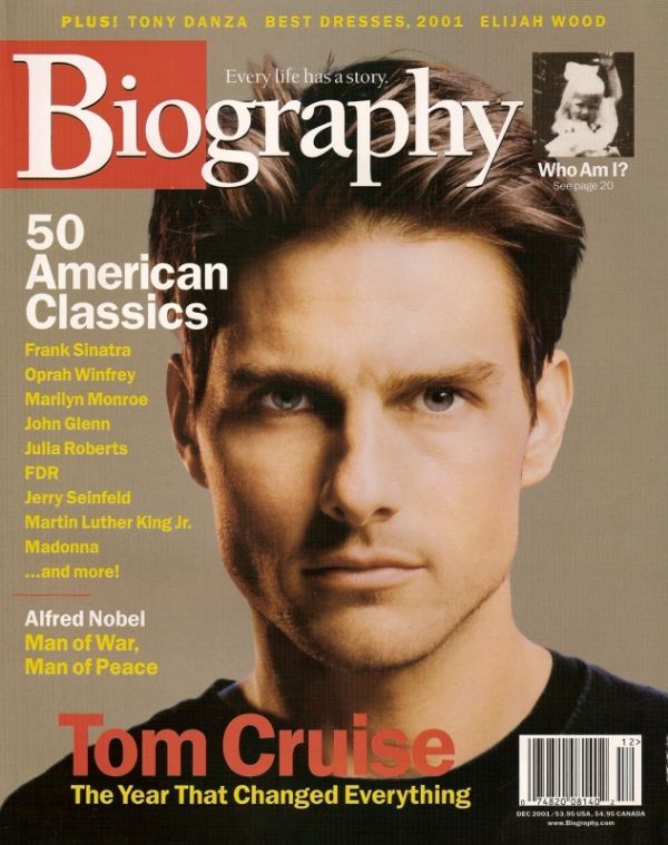 BIOGRAPHY magazine side cover December 2001