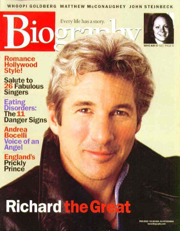 BIOGRAPHY magazine side cover February 2002