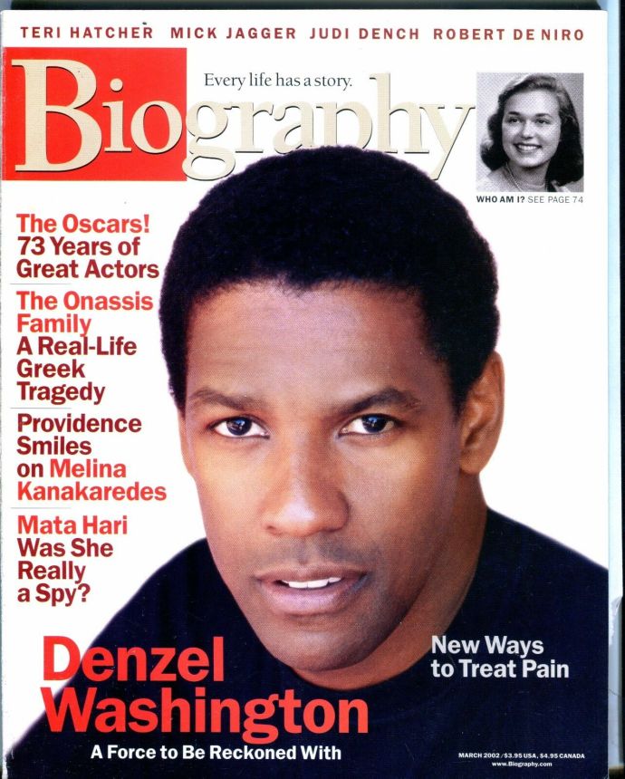 BIOGRAPHY magazine side cover March 2002
