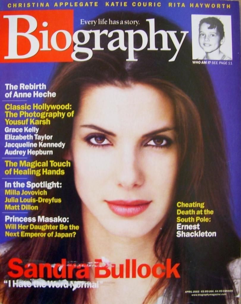 BIOGRAPHY magazine side cover April 2002