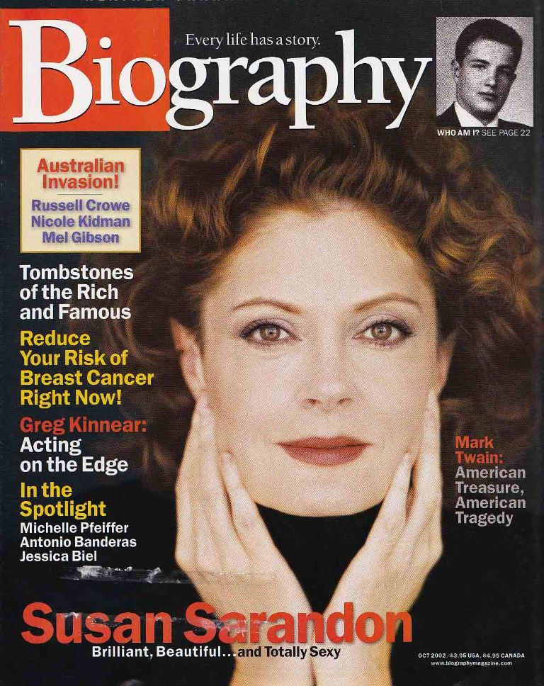 BIOGRAPHY magazine side cover October 2002