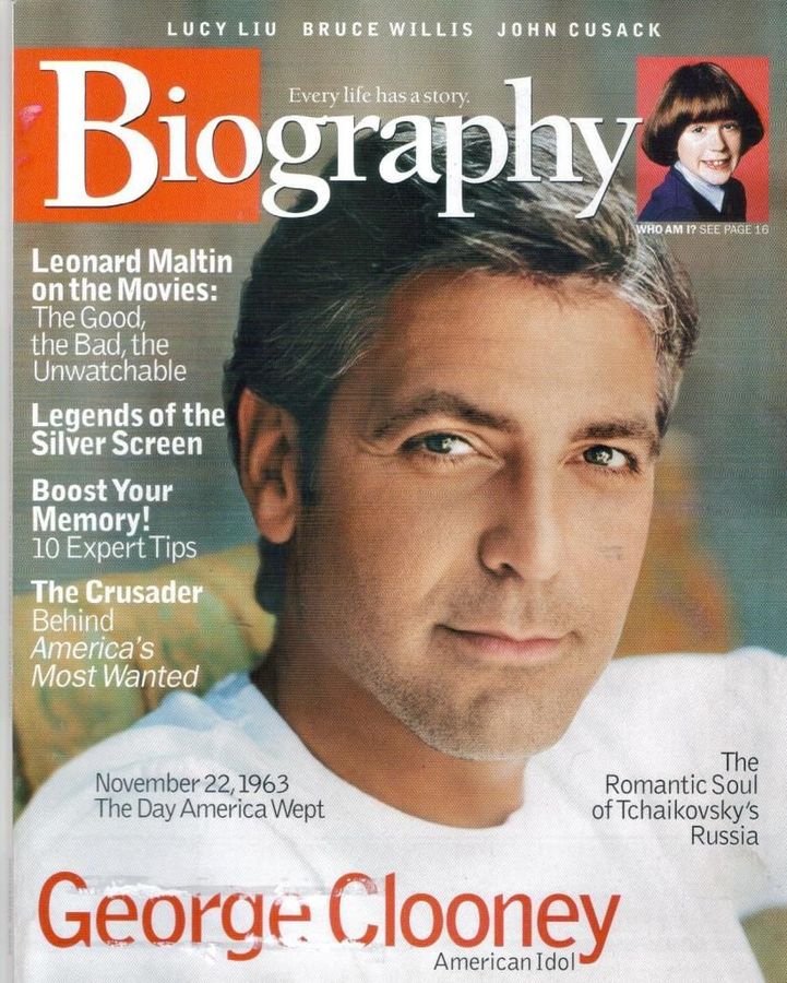 BIOGRAPHY magazine side cover November 2003