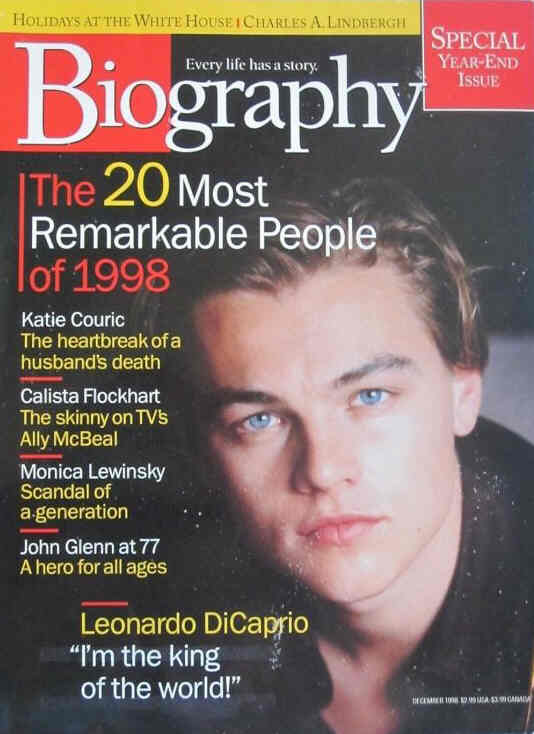 BIOGRAPHY magazine side cover  December 1998