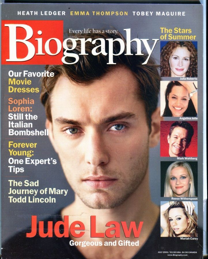 BIOGRAPHY magazine side cover  July 2001