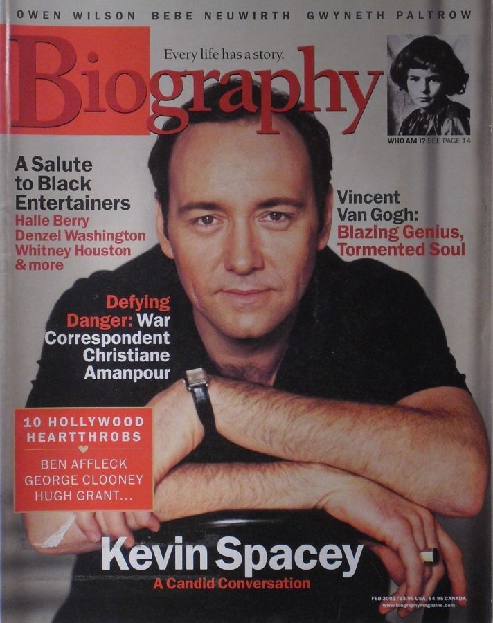 BIOGRAPHY magazine side cover  February 2003