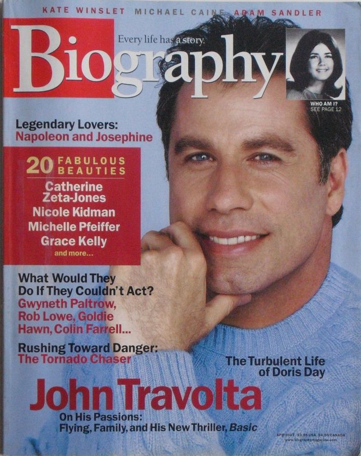 BIOGRAPHY magazine side cover  April 2003