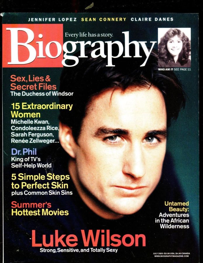 BIOGRAPHY magazine side cover  July 2003