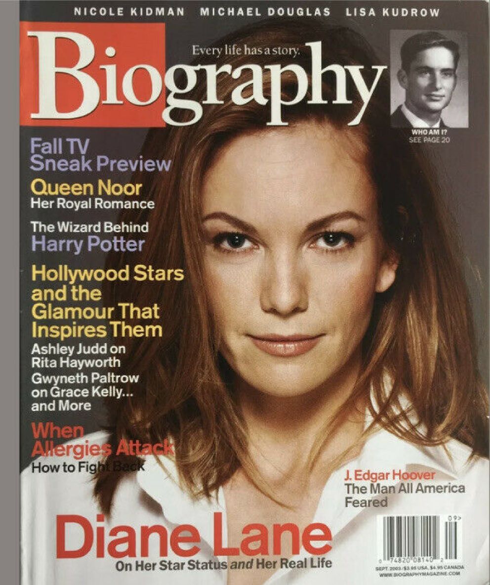 BIOGRAPHY magazine side cover  September 2003