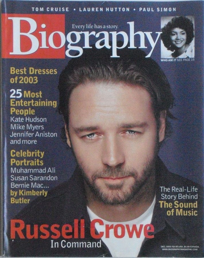 BIOGRAPHY magazine side cover  December 2003